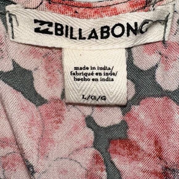 Billabong Sage Green Floral Fine Flutter Mini Dress Size Large - Picture 3 of 14